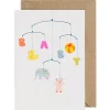 Baby Mobile New Baby Greetings Card by Petra Boase