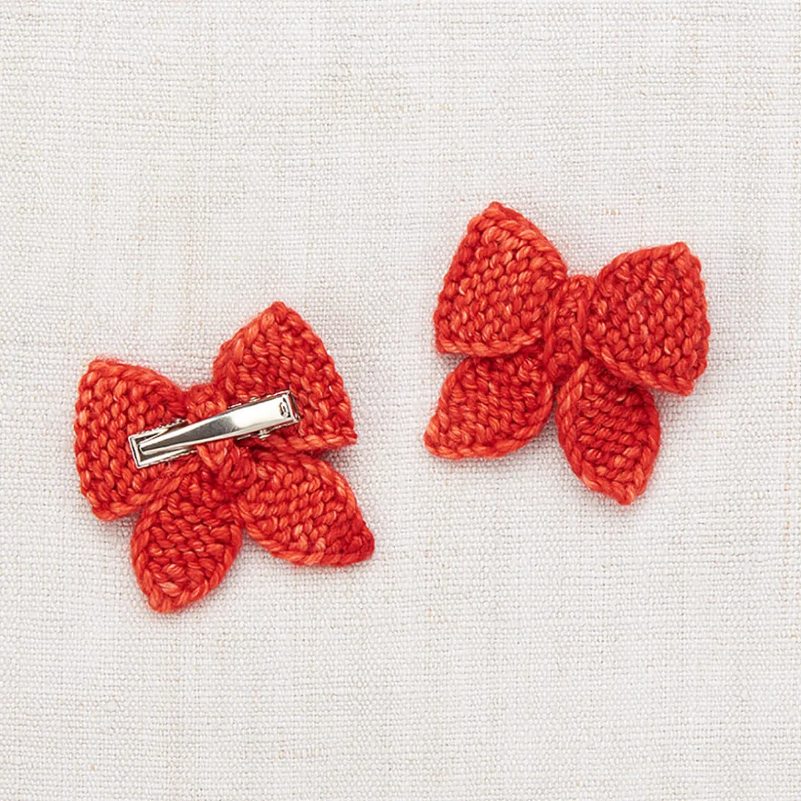 Baby Puff Bow Set in Red Flame by Misha & Puff