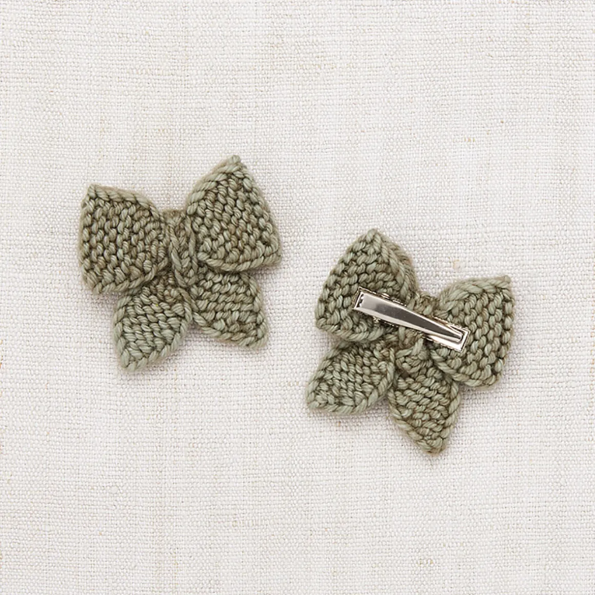 Baby Puff Bow Set in Seal Gray by Misha & Puff