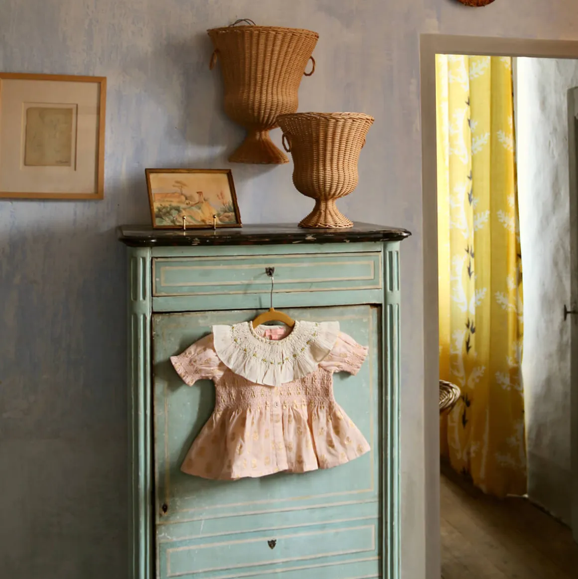 Baby Set in Petal Pink & Gold Flowers by Bonjour