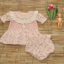 Baby Set in Rosa Bloom Print by Bonjour - Last One In Stock - 6 Months