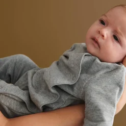 Baby Suit With Snaps in Grey Melange by Gray Label - Last Ones In Stock - 3-12 Months