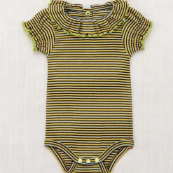 Balloon Sleeve Paloma Onesie in Bark Stripe by Misha & Puff