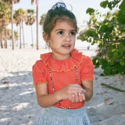 Balloon Sleeve Paloma Tee in Persimmon by Misha & Puff