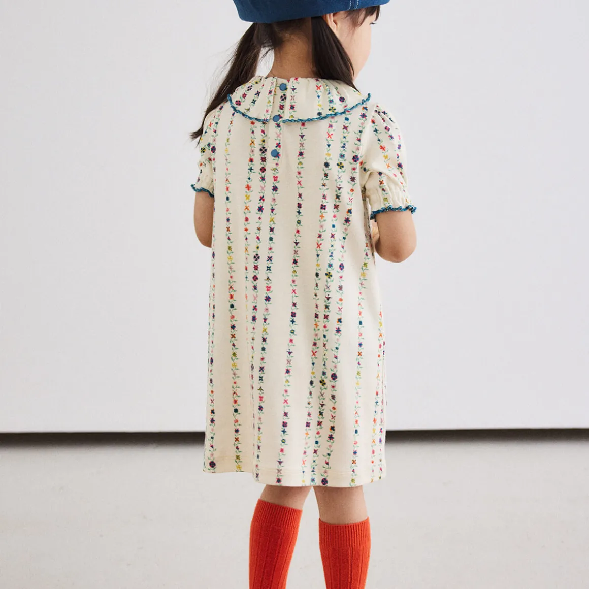 Balloon Sleeve Pattie Dress in String Little Botanica by Misha & Puff