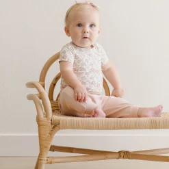 Bamboo Short Sleeve Bodysuit in Bloom by Quincy Mae