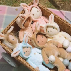Basil Bunny Dinky Dinkum Fluffle Family Doll in Misty Blue by Olli Ella