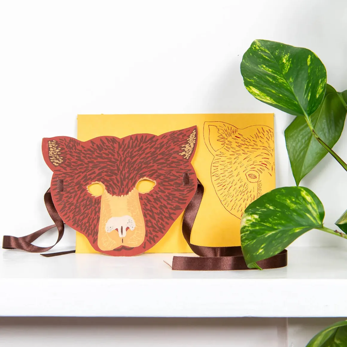 Bear Mask Greetings Card by East End Press