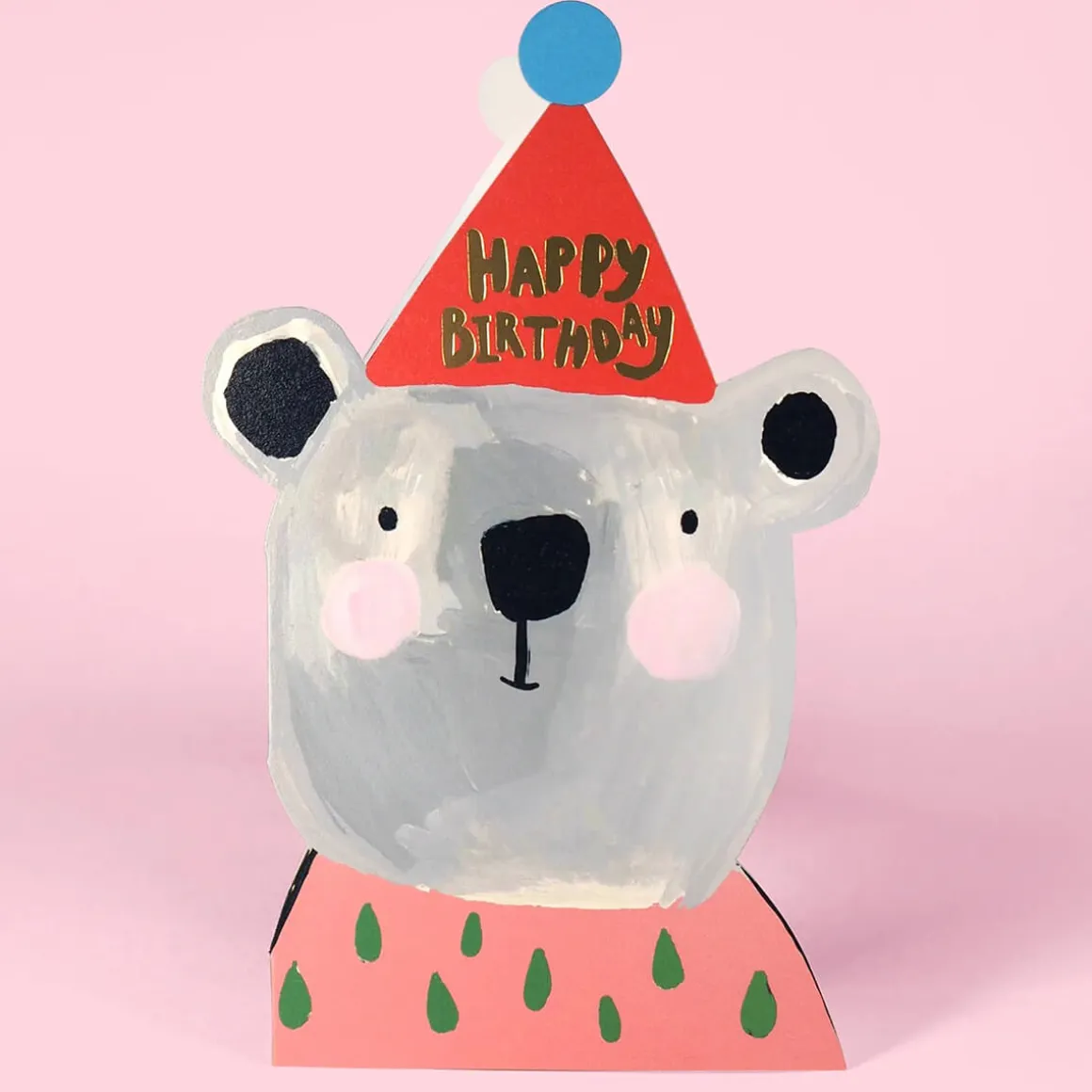 Bear Shaped Greetings Card by Eleanor Bowmer