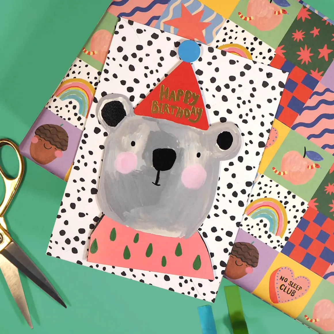 Bear Shaped Greetings Card by Eleanor Bowmer