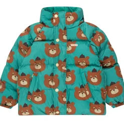 Bears Short Padded Jacket in Emerald by Tinycottons