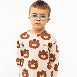 Bears Tee in Light Cream Heather by Tinycottons