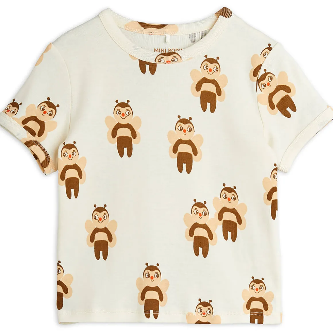 Bees AOP Tee in Off White by Mini Rodini