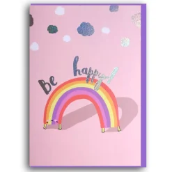 Be Happy Greetings Card by Forever Funny