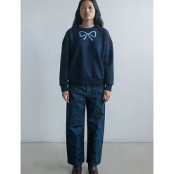 Berta Roses Print Denim Trousers by The Tiny Big Sister