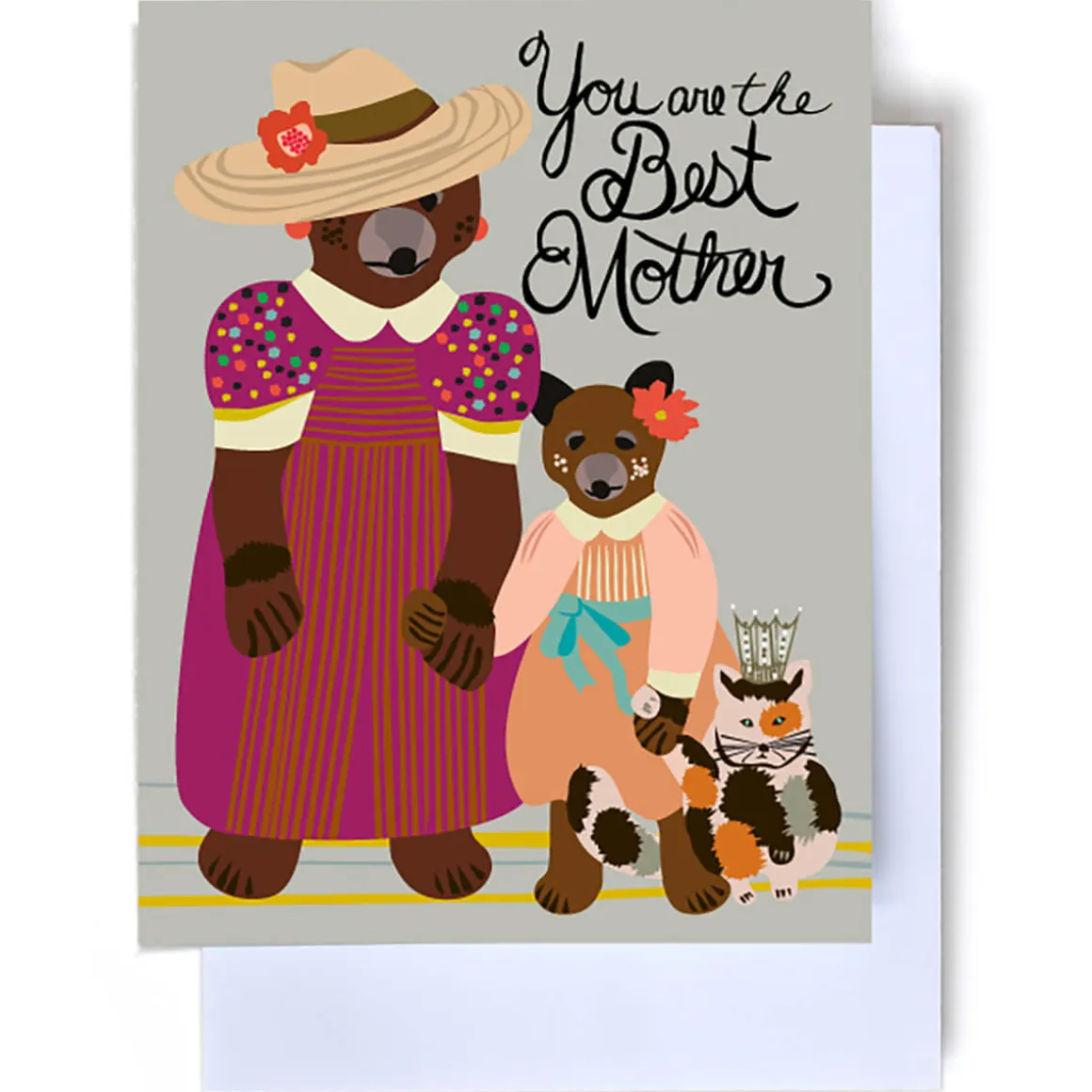 Best Mother Bear Greetings Card by Elizabeth Grubaugh