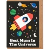 Best Mum In The Universe Greeting Card by Studio Boketto