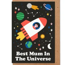 Best Mum In The Universe Greeting Card by Studio Boketto