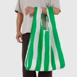 Big Bag in Green Painted Stripe by Baggu
