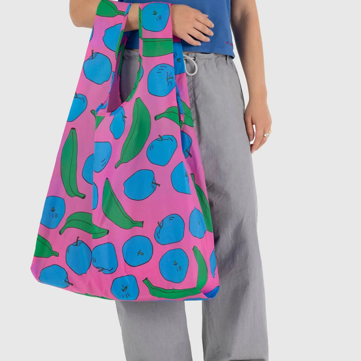 Big Bag in Pink Apples & Bananas by Baggu