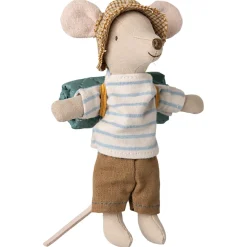 Big Brother Hiker Mouse (Blue Striped Top) by Maileg