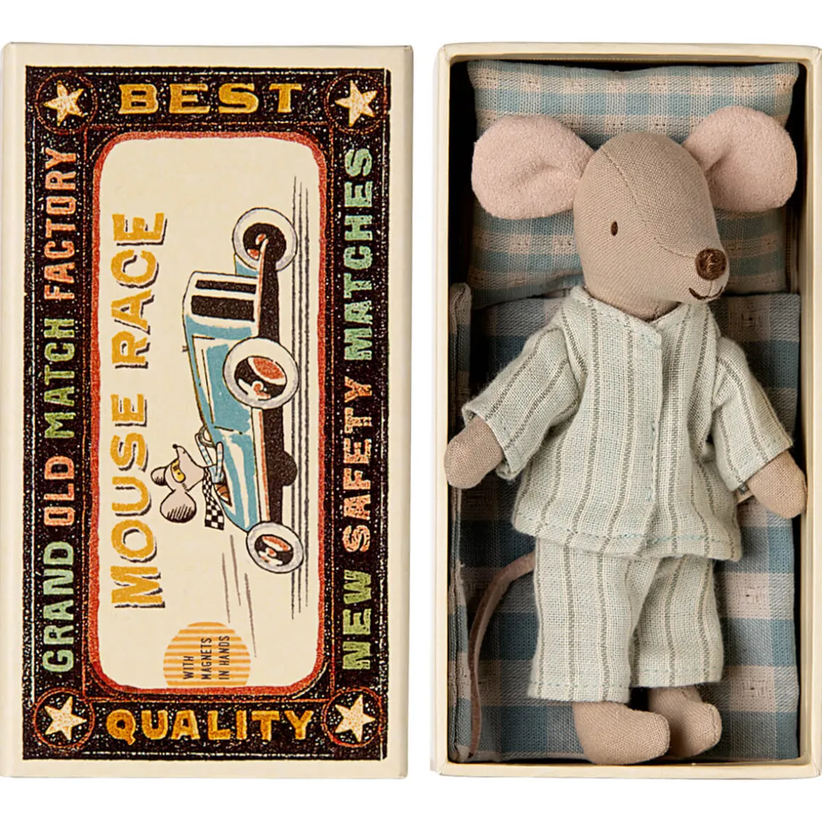 Big Brother Mouse in a Matchbox (Pyjamas) by Maileg