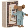 Big Brother Mouse in a Matchbox (Striped Pyjamas) by Maileg