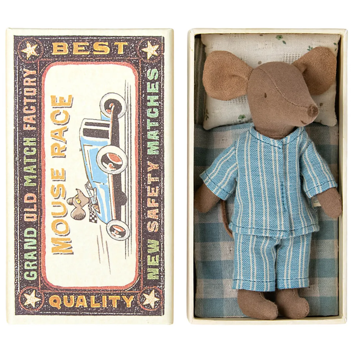 Big Brother Mouse in a Matchbox (Striped Pyjamas) by Maileg