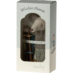 Big Brother Winter Mouse with Ski Set by Maileg