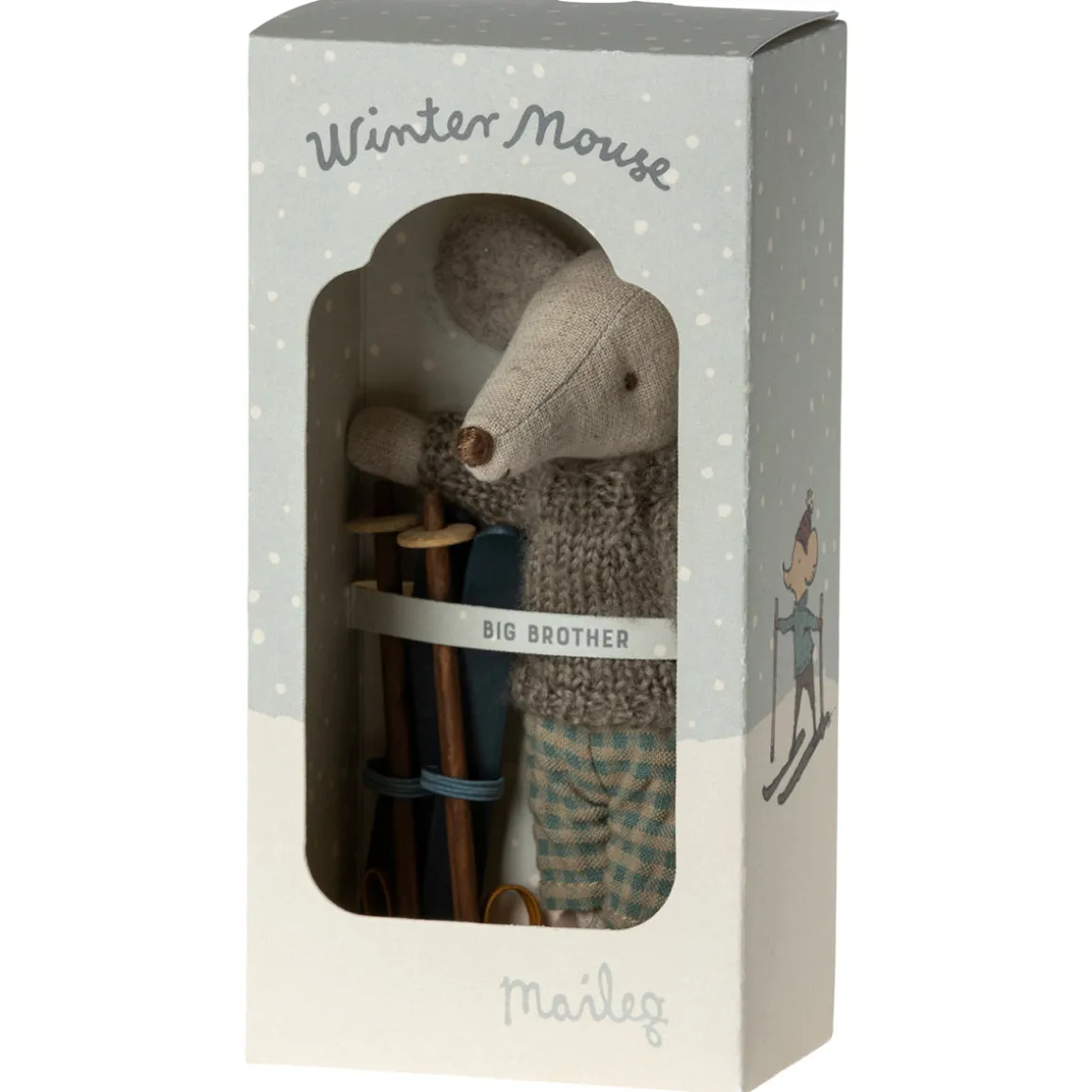 Big Brother Winter Mouse with Ski Set by Maileg