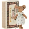 Big Sister Mouse in a Matchbox (Cream Nightdress) by Maileg