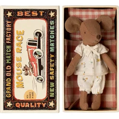 Big Sister Mouse in a Matchbox (Floral Shorts) by Maileg