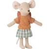 Big Sister Tricycle Mouse With Bag in Old Rose by Maileg