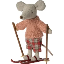 Big Sister Winter Mouse with Ski Set by Maileg