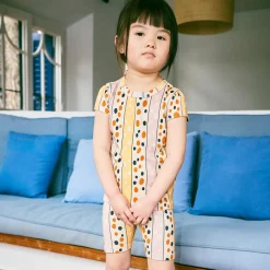 Bike Short in Frangipani Polka-Stripe by Misha & Puff
