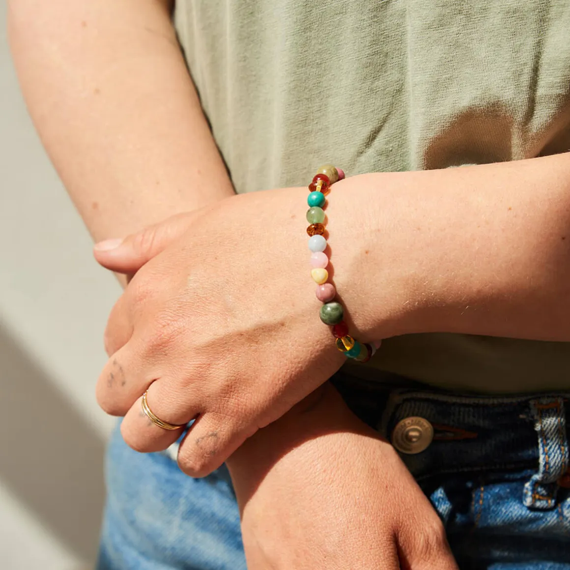 Billie Adult Bracelet in Rainbow Gemstones by Nirrimis