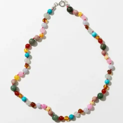 Billie Adult Necklace in Rainbow Gemstones by Nirrimis
