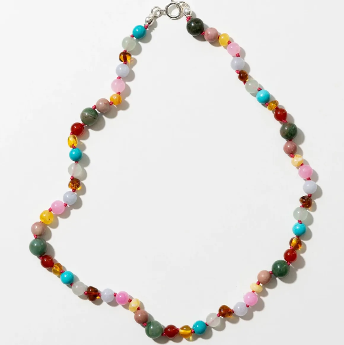 Billie Adult Necklace in Rainbow Gemstones by Nirrimis
