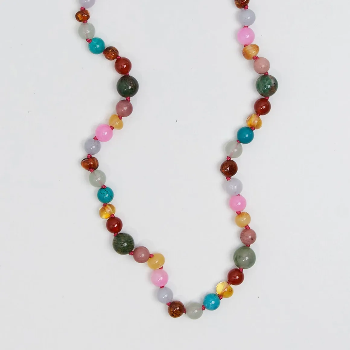 Billie Adult Necklace in Rainbow Gemstones by Nirrimis