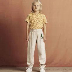 Bird Embroidered Sweatpants in Off White by Mini Rodini