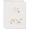 Birdie in Basket Baby Greetings Card by Red Cap Cards