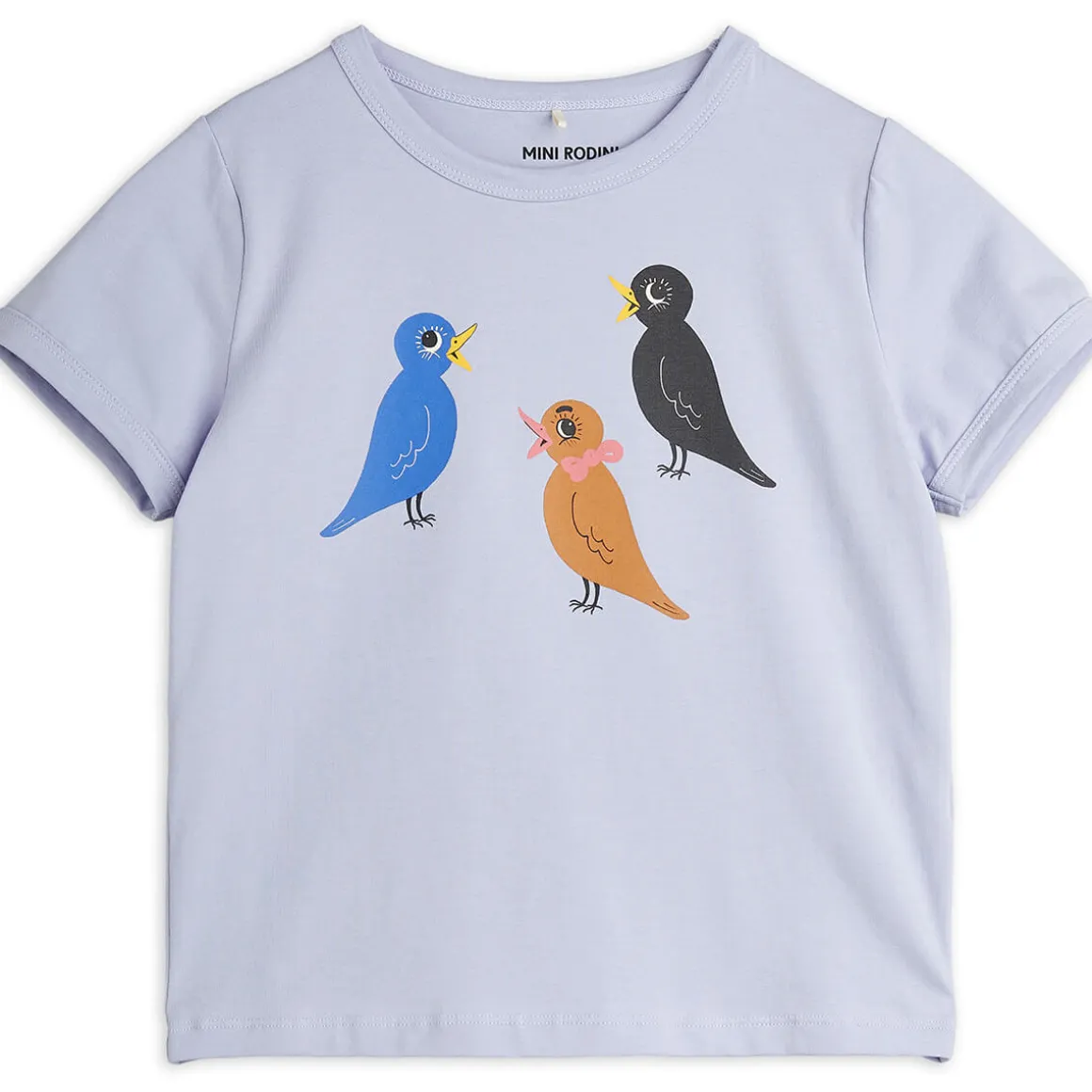 Birds Tee in Purple by Mini Rodini
