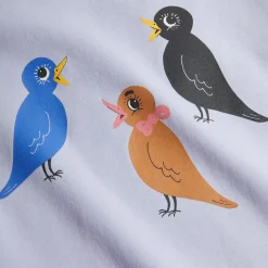 Birds Tee in Purple by Mini Rodini