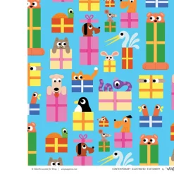 Birthday Animals Gift Wrap by Elliot Kruszynski for Wrap