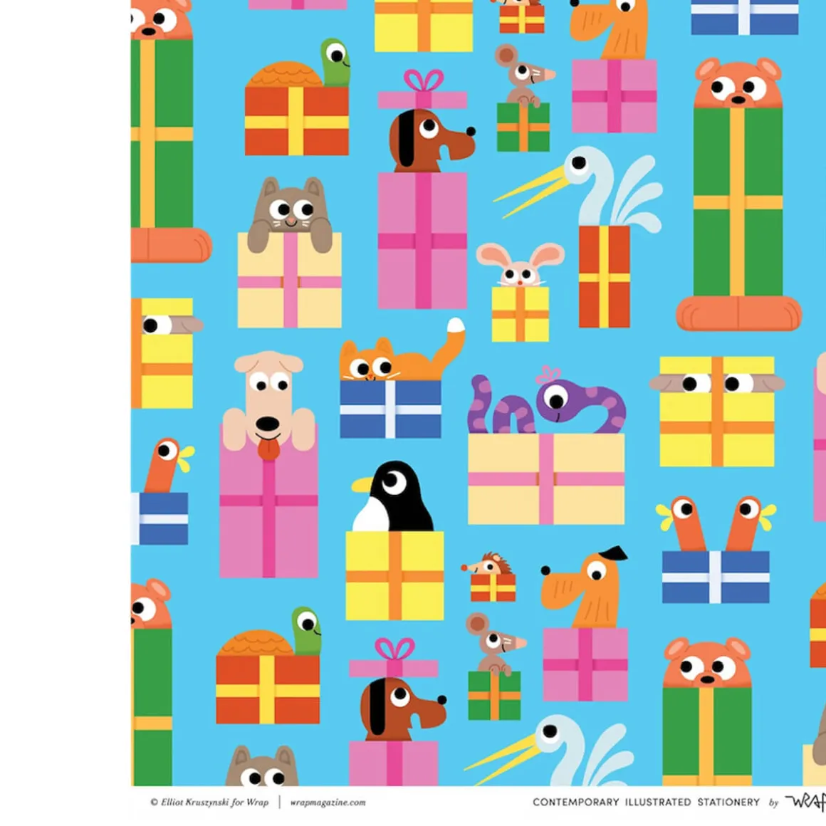 Birthday Animals Gift Wrap by Elliot Kruszynski for Wrap