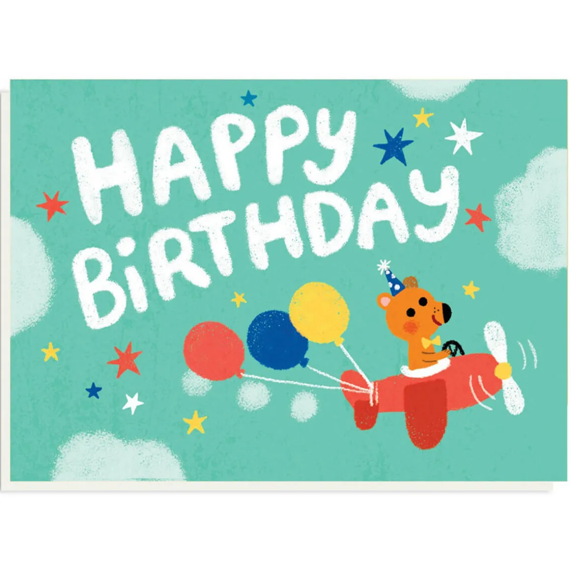 Birthday Bear Plane Greetings Card by Grace Habib for Stormy Knight
