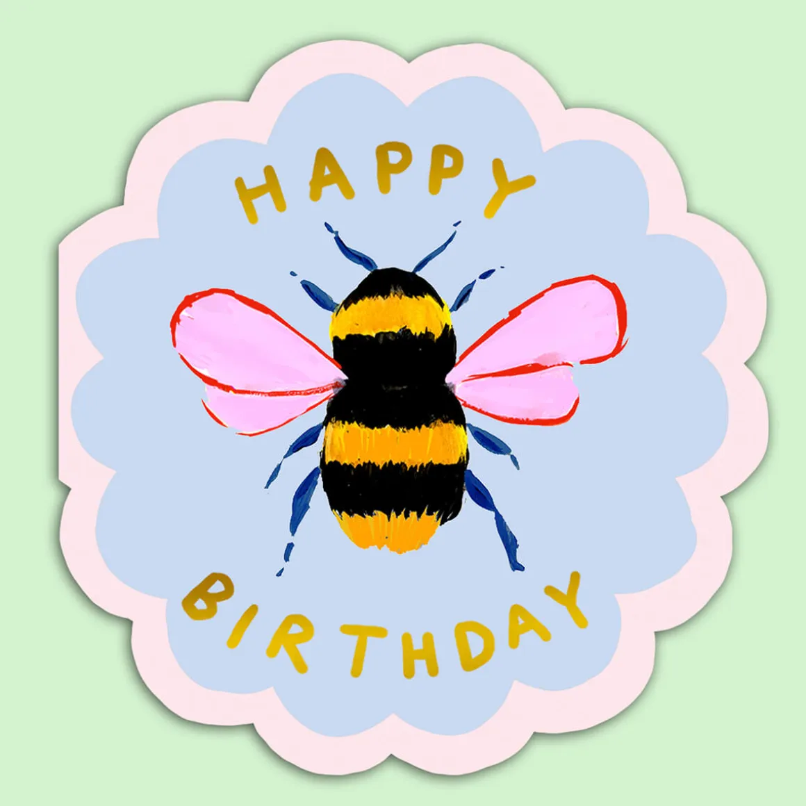 Birthday Bee Shaped Greetings Card by Eleanor Bowmer