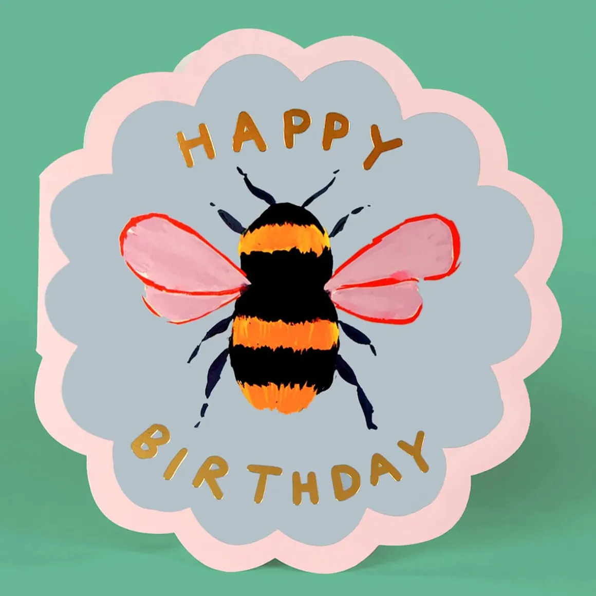 Birthday Bee Shaped Greetings Card by Eleanor Bowmer