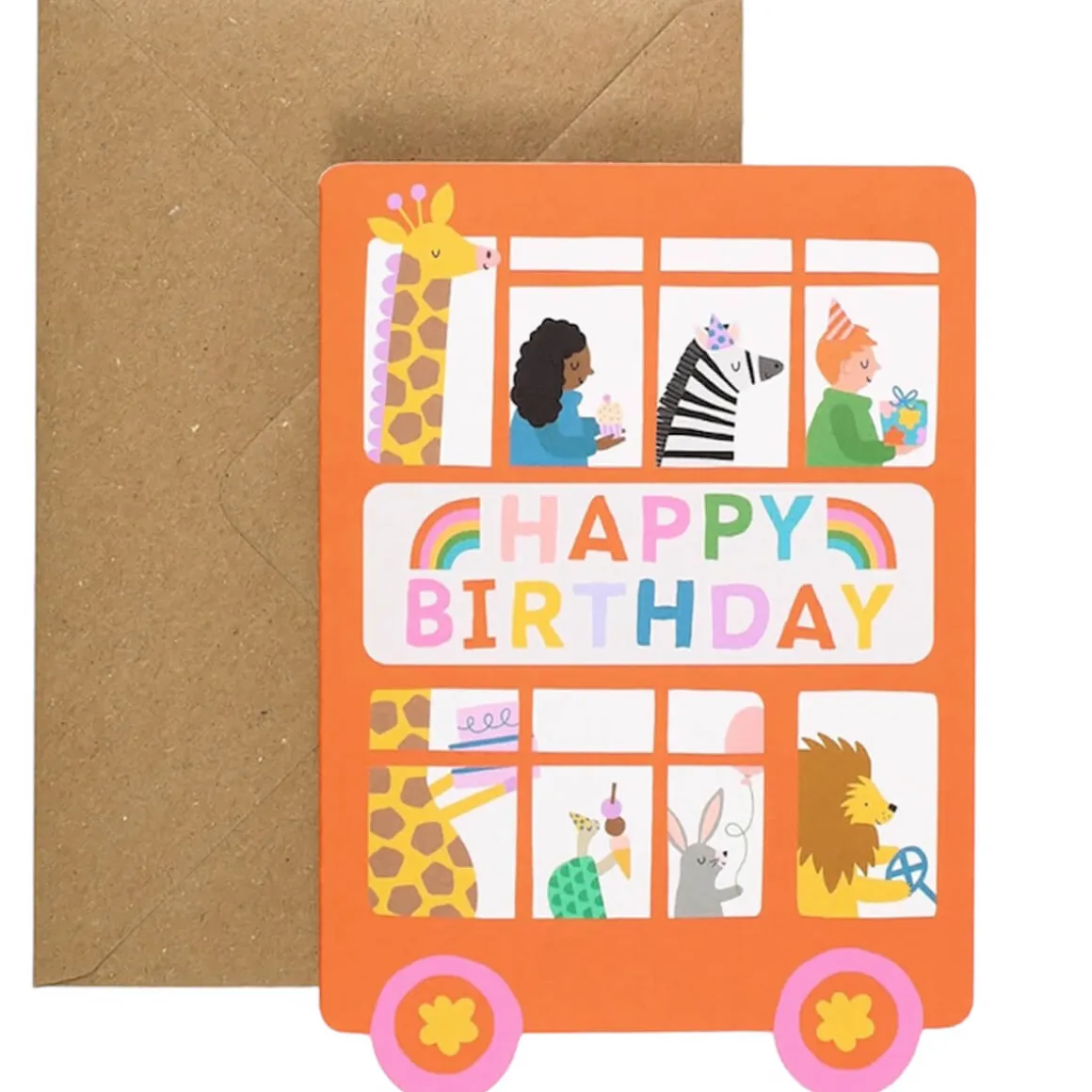 Birthday Bus Greetings Card by Mifkins