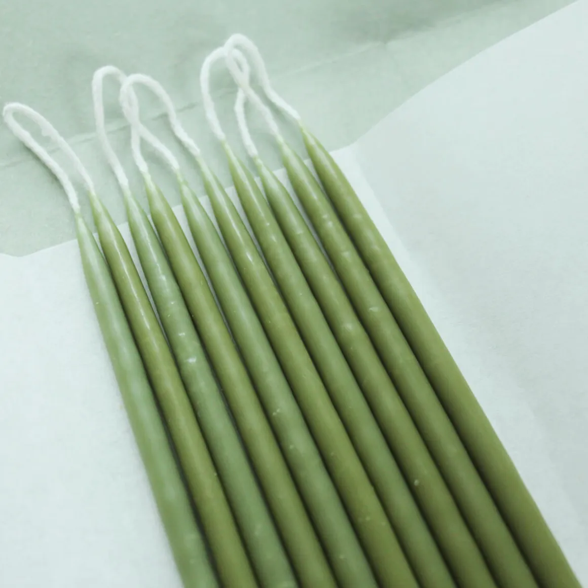 10 Birthday Candles in Moss by Wax Atelier